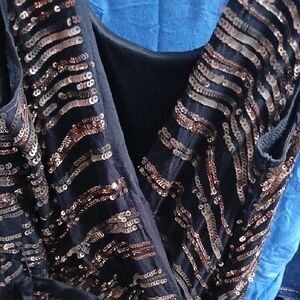 Stunning Black and Gold Sequin Wedding Dress